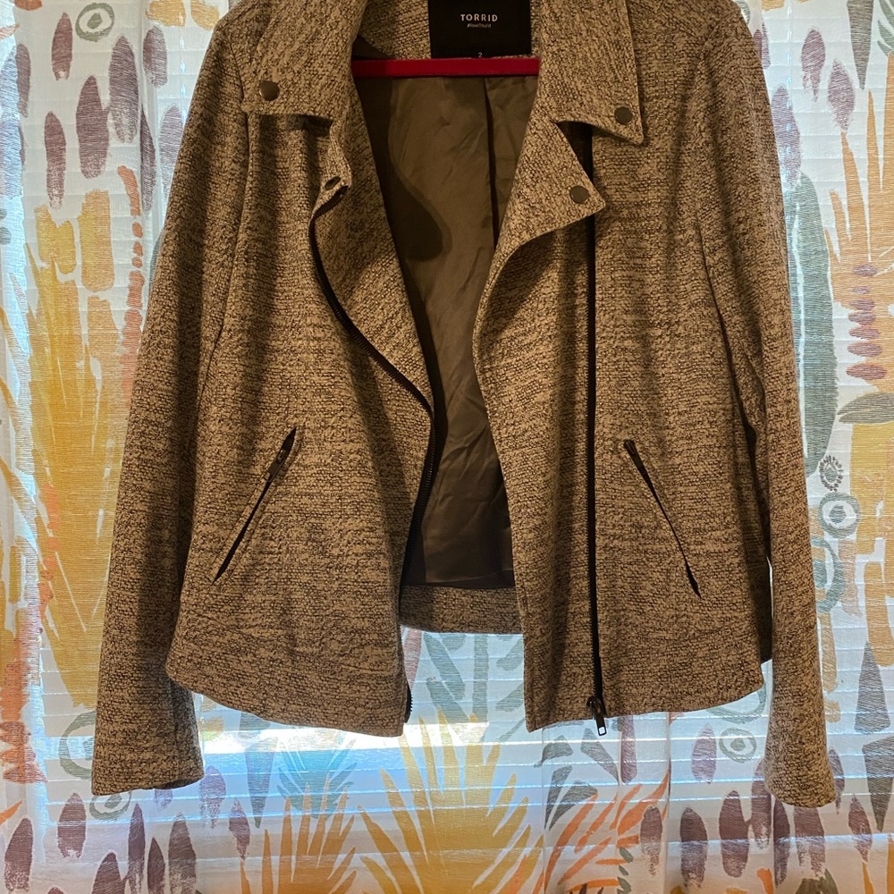 Grey Tweed Torrid Moto Jacket